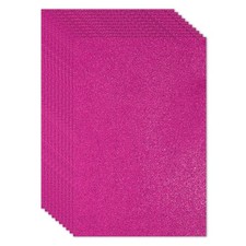 10 Sheets 2mm Glitter Foam Sheet 16x12" Fuchsia EVA Paper with Back Adhesive