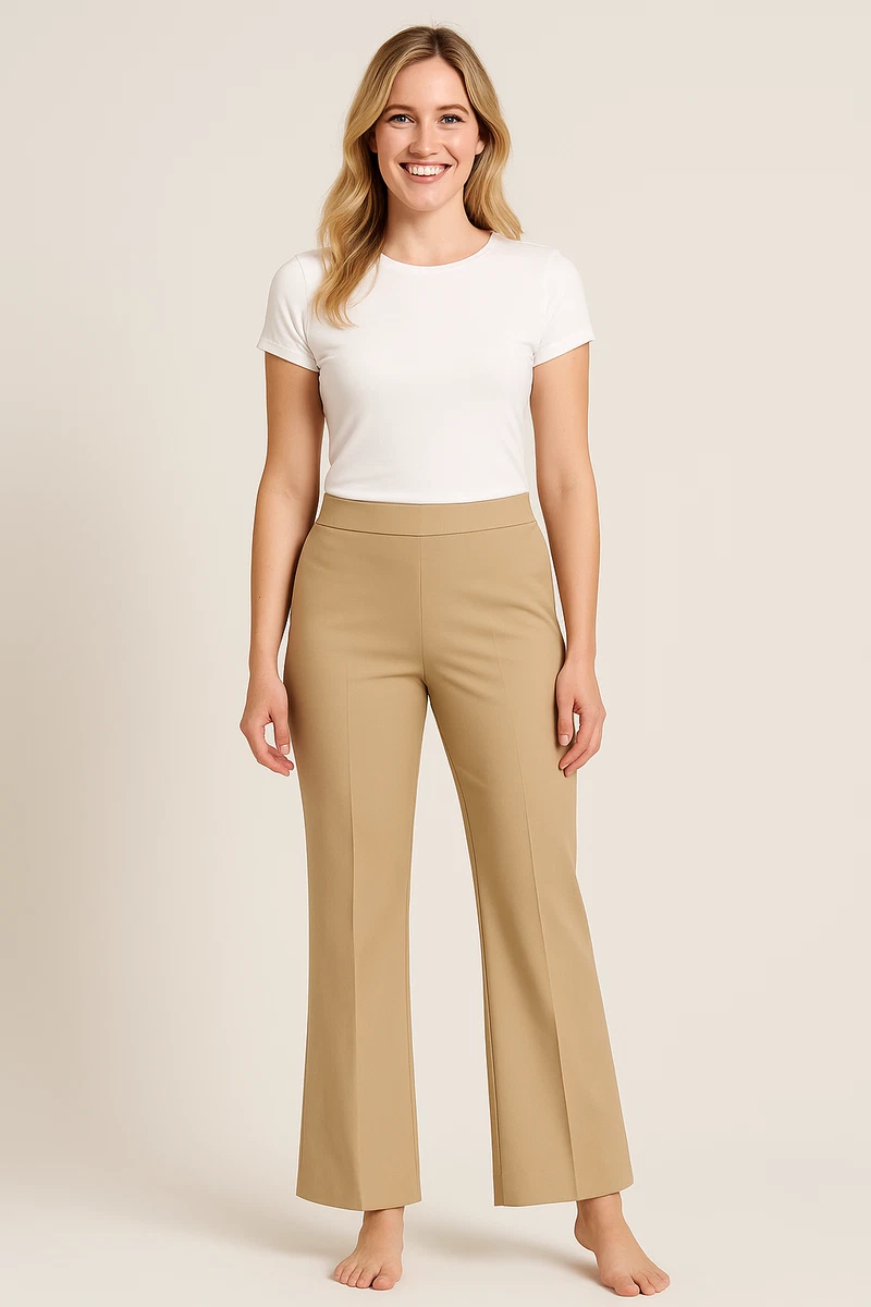 Generisch Pantaloni donna jeans a gamba larga da donna a vita alta, elasticizzat