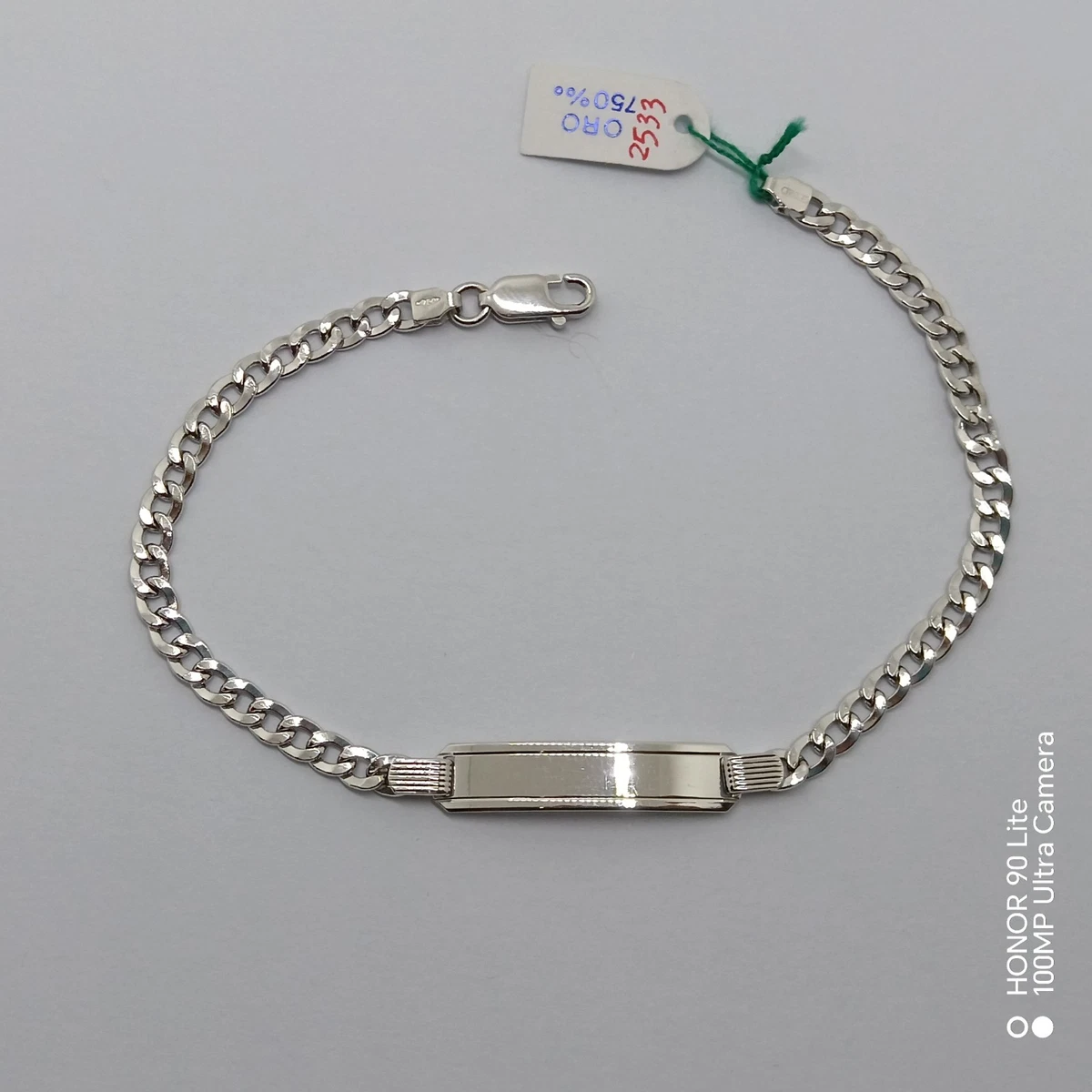 Bracelet Or Blanc 18K Massif - 8,2 Grammes Environ, Occasion Mais Jamais Porté
