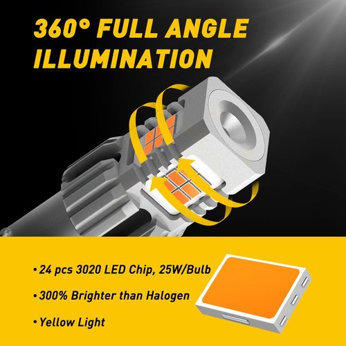 AUXITO Canbus 1156 Yellow 7506 Amber LED Turn Signal Light Lamp Autopart Fit Car - Picture 12 of 27