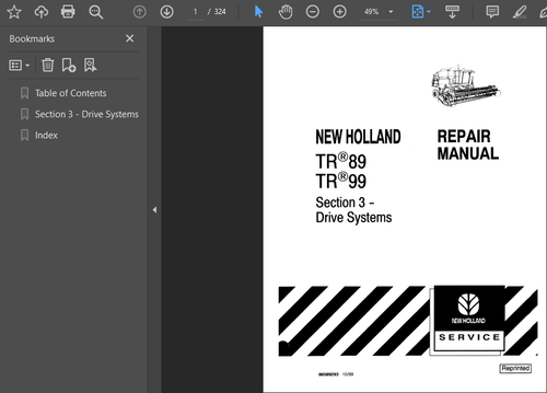 NUEVO HOLLAND TR99 COMBINADO SERVICIO MANUAL REPARACIÓN PDF USB - Imagen 6 de 6
