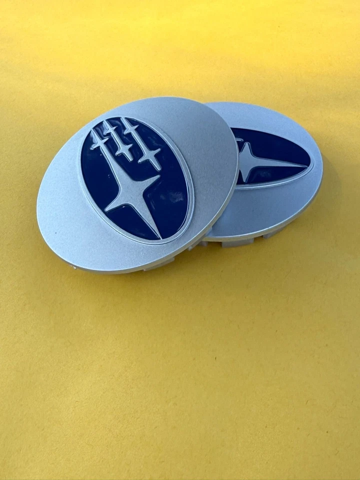 Set Of 4 Subaru Silver Blue Wheel Center Cap, 28821SA030 - Изображение 3 из 4