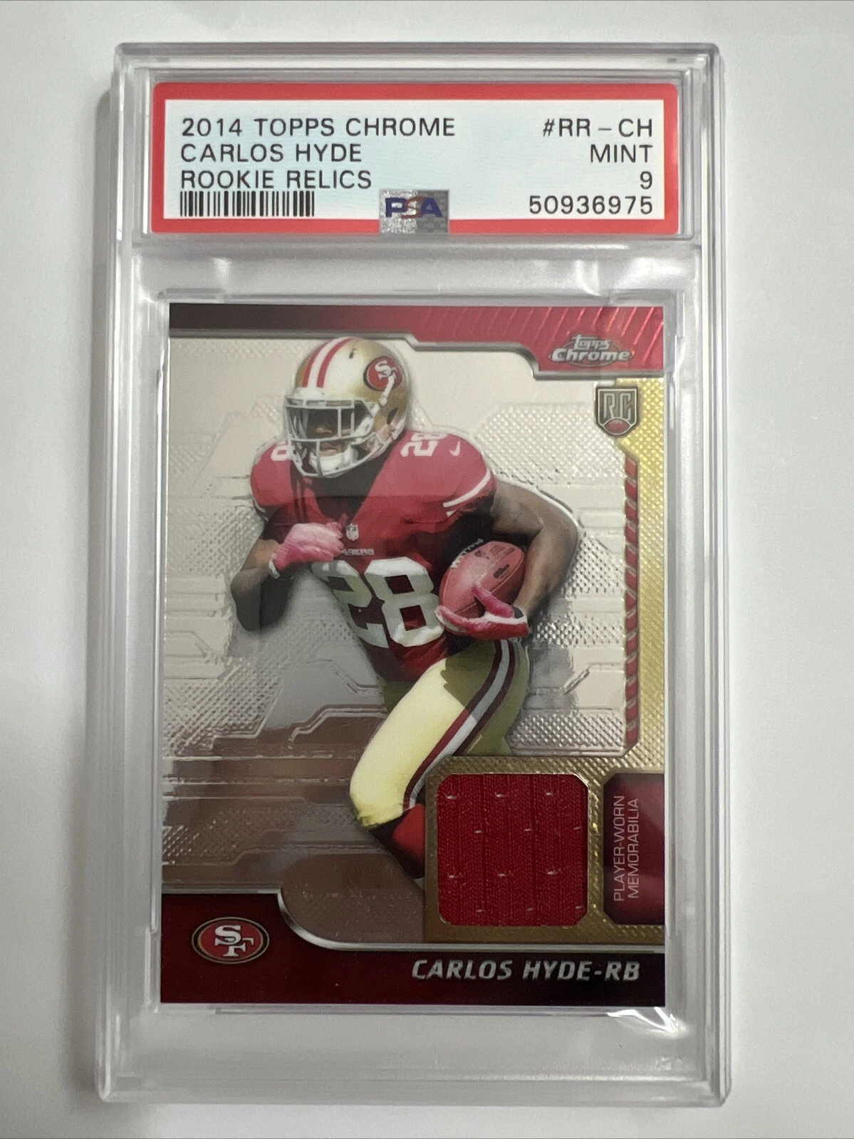 Carlos Hyde Topps Chrome Rookie Relics #RRCH Base