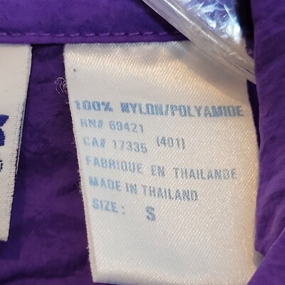 ⭐️ Vintage 90s Reebok Zip Up Windbreaker Purple Black Drawstring