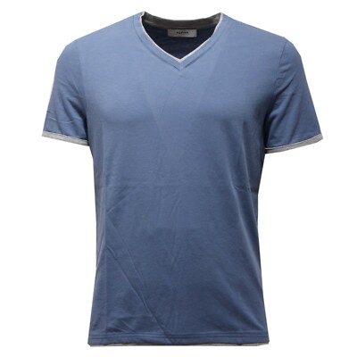 3085AC maglia uomo ALPHA STUDIO blue avio cotton t-shirt man