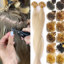 Pre Bonded Keratin Fusion Nail U Tip Human Hair Extensions Glue Real Remy Hair