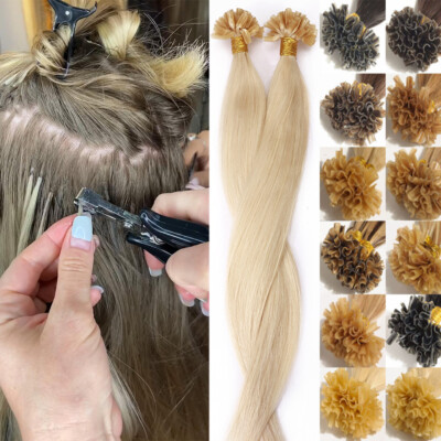 Pre Bonded Keratin Fusion Nail U Tip Human Hair Extensions Glue Real Remy Hair