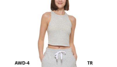 CALVIN KLEIN PERFORMANCE Women's Activewear Workout Crop Top, Porcini, Medium