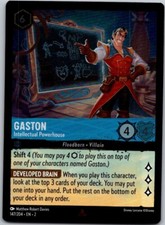 Disney Lorcana Cold Foil Gaston Intellectual Powerhouse Rise of the Floodborn