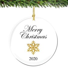 Merry Christmas Ornament 2022 Snow Flake Porcelain Ornament Home D  cor Christma