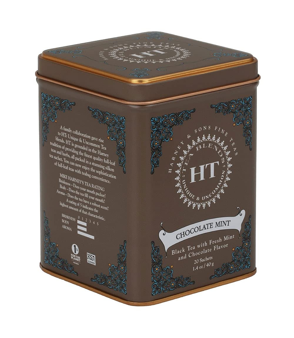 Té negro con sabor a chocolate Harney and Sons como nuevo - 20 sobres por lata