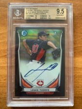 LEWIS THORPE Bowman Chrome ON-CARD AUTO BLACK WAVE REFRACTOR RC #d 22/50 BGS 9.5