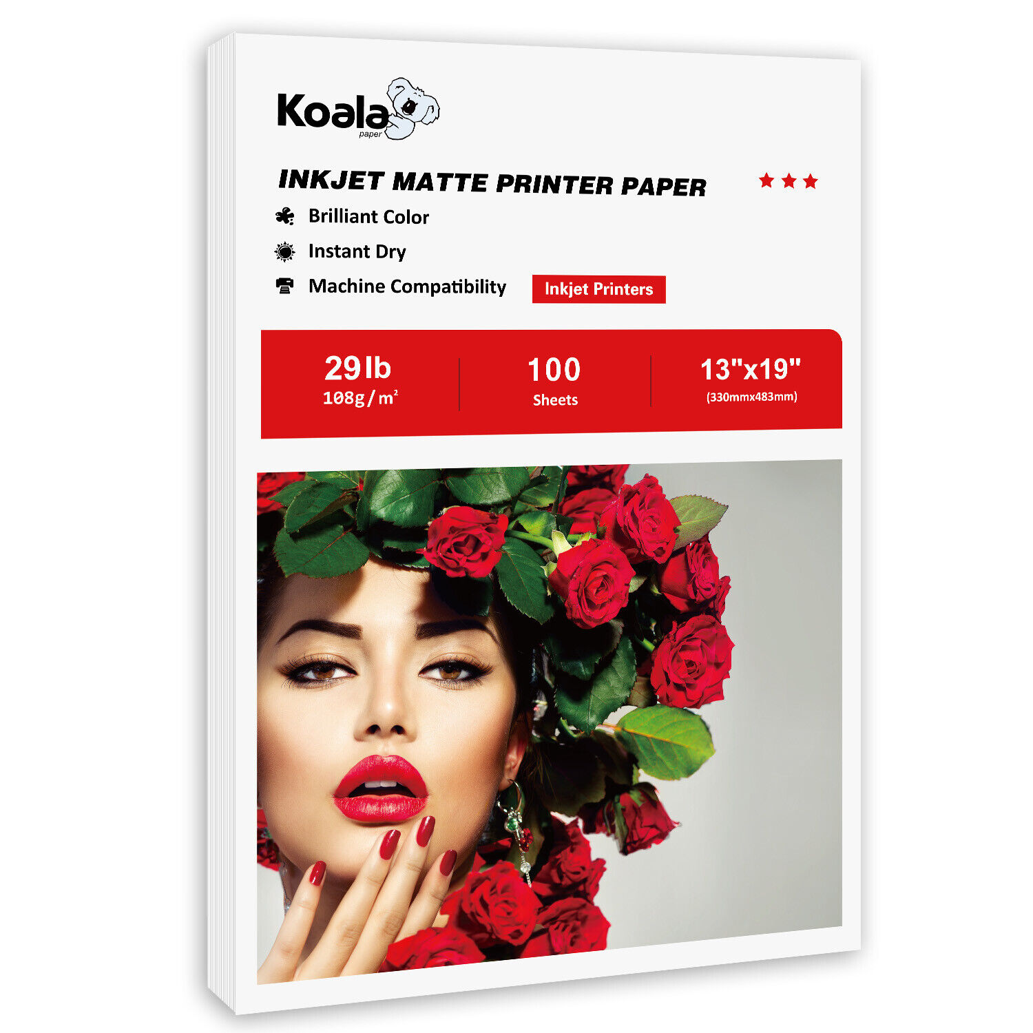 Koala Premium Inkjet Matte Printer Paper 13X19 100 Sheets 108g T