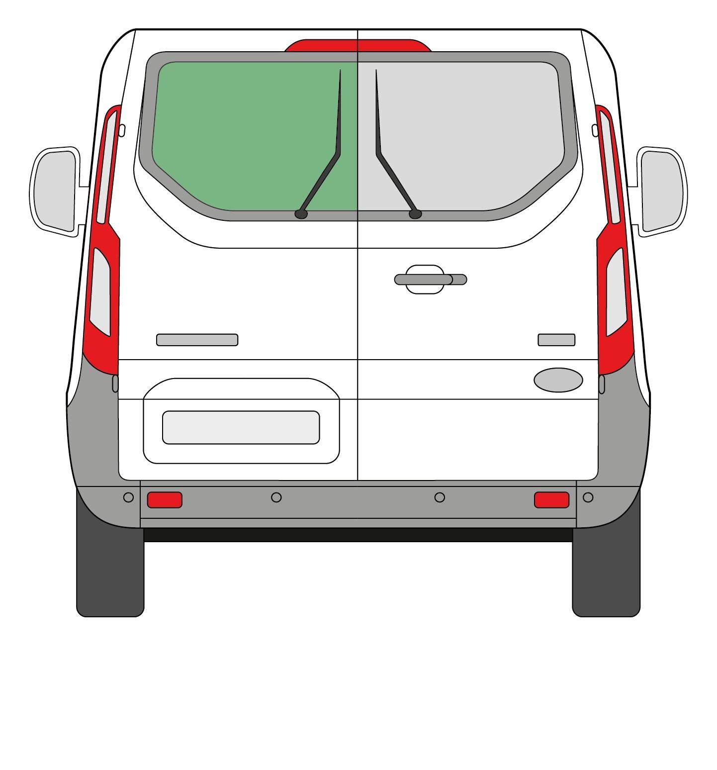 Nearside Left Rear Barn Door Window Glass Ford Custom 2013-2024 Dark Tint
