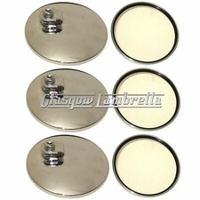 Lambretta Vespa etc Set of 6 x CHROME STADIUM STYLE ROUND SCOOTER MIRROR HEADS