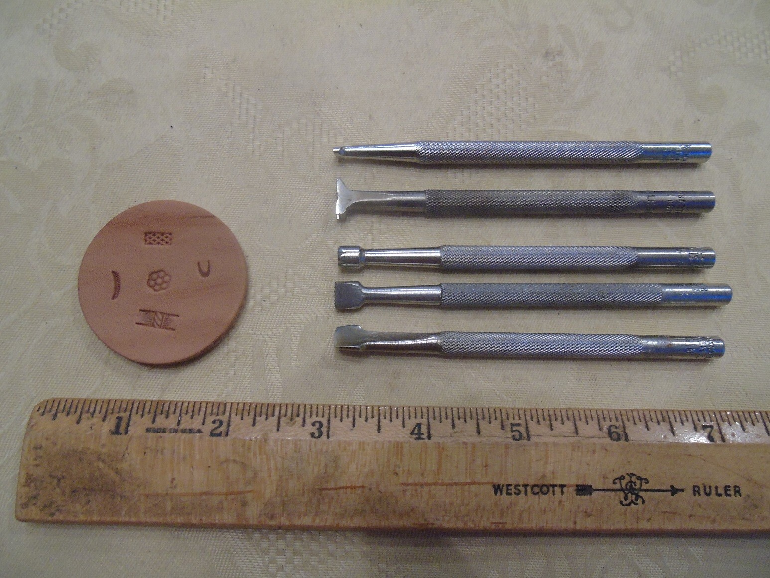 Vintage Leather Working Tools 5 Original Ray Hackbarth Stamping Tools