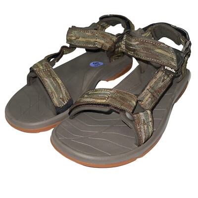 Teva Sandals Mens Green Camouflage Terra Fi Lite Sports Hiking Strappy  Quick Dry