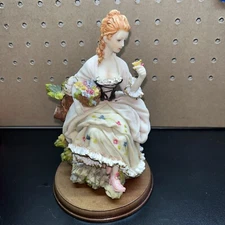 Artmark Vintage Figurine Woman With Flower Basket