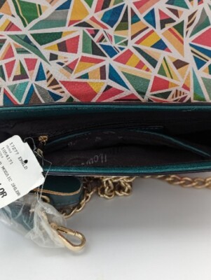 Mosaic Shoulder Crossbody Purse Has A Chain Strap And Leather