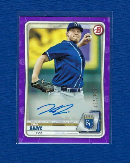 Kris Bubic 2020 Bowman Prospects Auto MLB Rookie Signature Purple SP /150 paper
