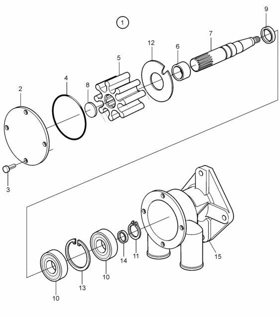 ゴイルドート　セロール　パトリアーク　マグノリアパーツ Sea Water Pump Repair kit for Volvo Penta D2-55 D2-75