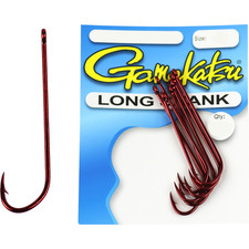 Gamakatsu Long Shank Red Fishing Hooks Size 10 to 2