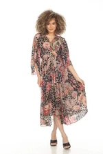 Johnny Was Love Melissa Floral Animal Print Midi Dress L39522