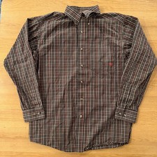 Ariat Pro Series Mens Plaid Long Sleeve Button Down Shirt Medium