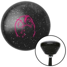 Pink Derrrp Black Retro Metal Flake Shift Knob w/ M16x1.5 Insert Shifter Auto