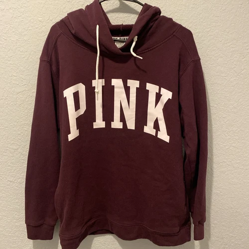UNDERCOVER Felpa rosa Victorias Secret con cappuccio donna media bordeaux logo manica lunga pullover. #L