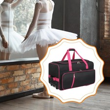 Rolling Dance Bag Storage Large Capacity Stable with Garment Rack Wheeled