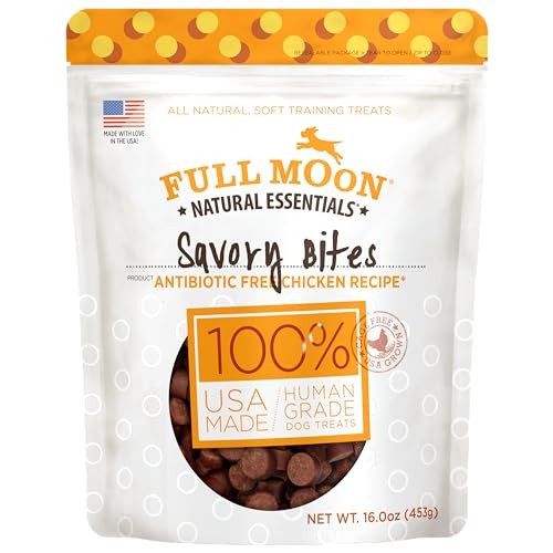 Full Moon All Natural Human Grade Dog Treats, Essential Chicken Savory