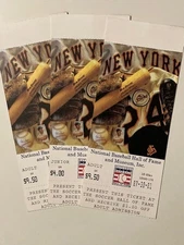 Three (3) - 2001 National Baseball Hall of Fame Ticket s- Cooperstown NY 