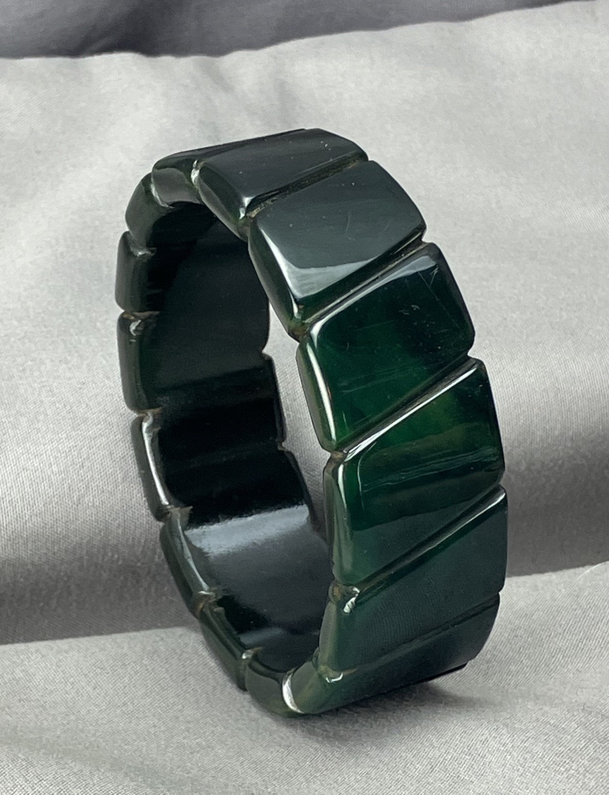 Vtg 1930's-40's Deep Translucent Marbled Green Ca… - image 1