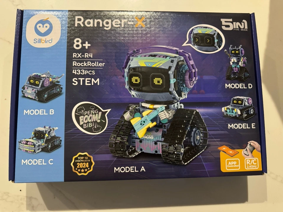 Sillbird 5-in-1 MINT Roboter Bauspielzeug für Jungen ferngesteuert & App gesteuert