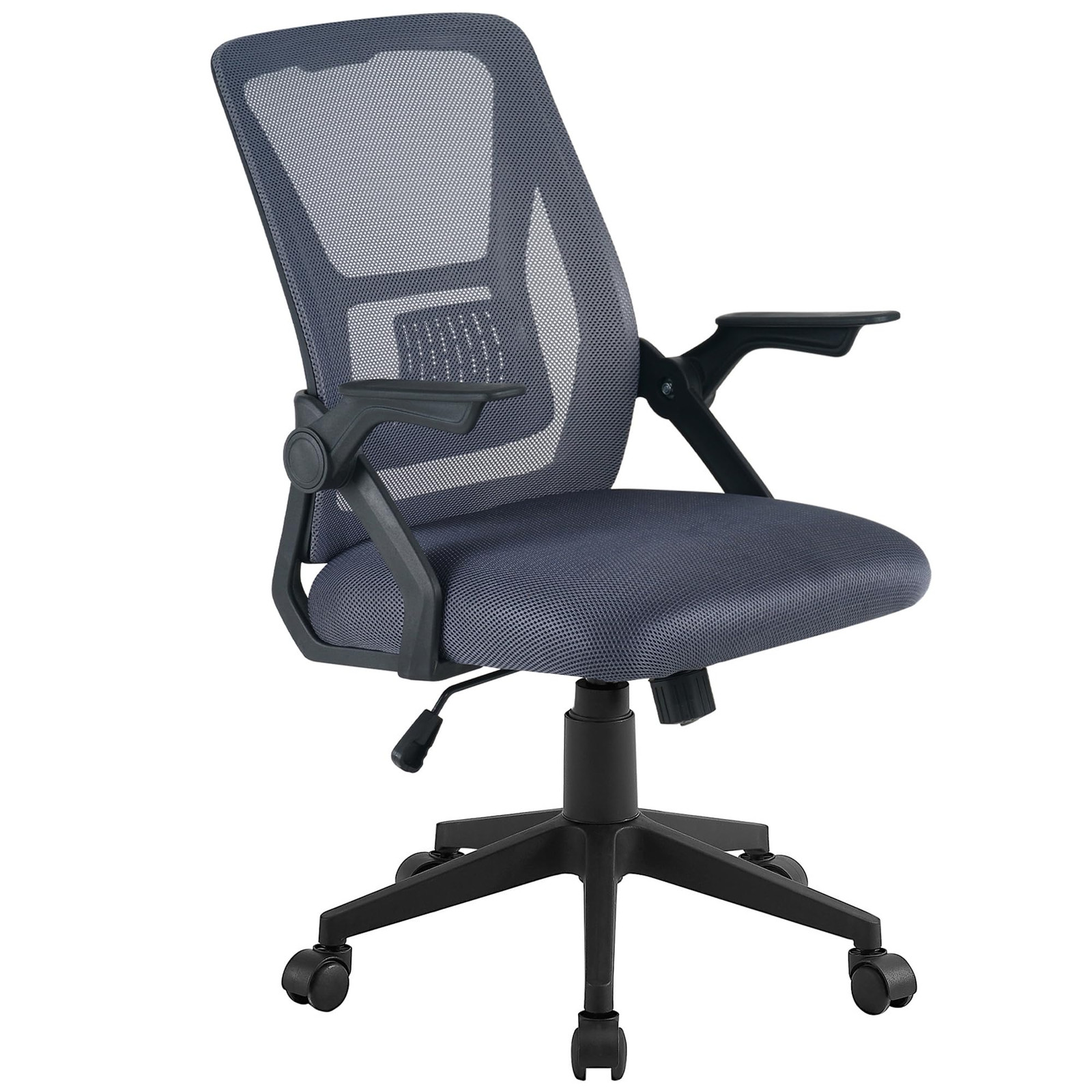 Mid-Back Swivel Ergonomic Office Chair with Adjustable Arms and Mesh Lumbar Support
