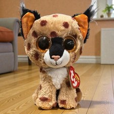 Ty Beanie Boos - "Buckwheat" the Lynx Brown Orange Glitter Eyes 6" Plush NWT