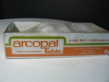 MAGNIFIQUE LOT DE 3 TASSES ET SOUS TASSES THE CHOCOLAT ARCOPAL VERONICA MYOSOTIS