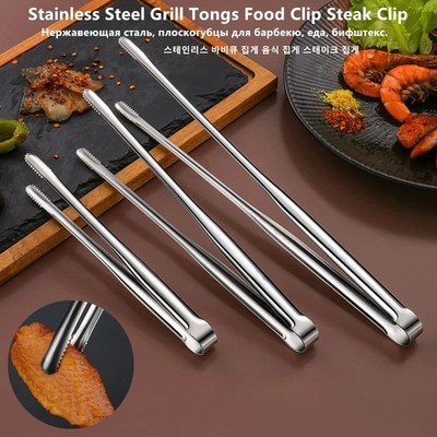 Edelstahl BBQ Grill Zange Küche Kochen Steak Lebensmittel Clip Utensil