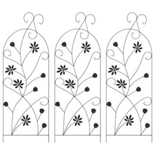 Image of Garden Fence Steel Modern Barrier Outdoor Climbing Plant Support Decor vidaXL