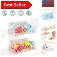 Transparent Bath Toy Storage Holder with Drainage - Ideal for Kids' Essentials