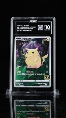 TAG 10 GEM MINT Japanese Pokemon 2021 Pikachu 001/028 25th