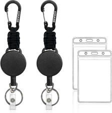 2 Pcs Retractable Keychain, Id Card Holder Retractable Badge Holder with Badge R