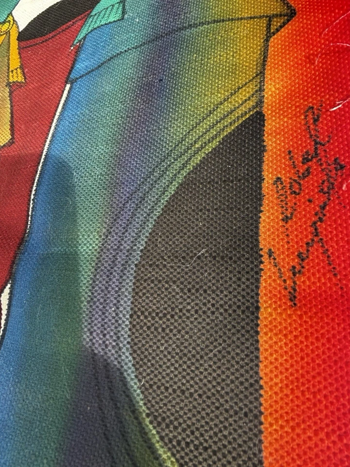 Hand Made African Thick Canvas Signature Panel 2 Women Bold Colorful Textile Art - Image 2 of 4