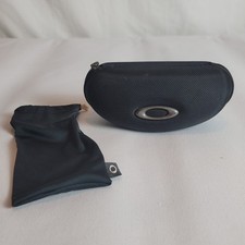 OAKLEY BLACK LARGE ZIPPER COMPARTMENT SUNGLASS EYEGLASSES HARD SOFT CASE