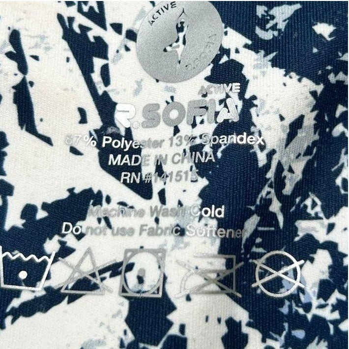 SOFIA Active Black White Blue Abstract Print High… - image 2