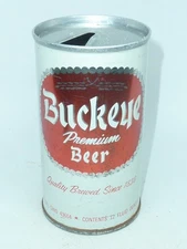 Empty 12oz Top Opened Buckeye Premium Beer S.S. Tab Top