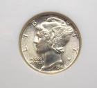 1945 "D" Mercury SILVER Dime 10c NGC MS66 FB #004 *FULL BANDS* Gem BU ECC&C Inc
