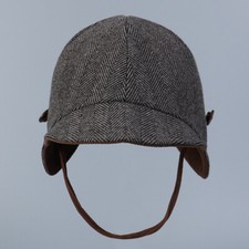 Bonnet Pilote Vintage À Chevrons Femme, Doublure Velours Côtelé