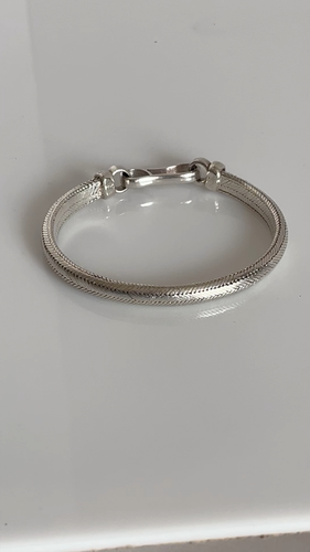 VTG. Sterling Silver Snake Chain Bracelet With Hook Eye Clasp, 6 1/2 Wrist 36gr - Video 1 of 1